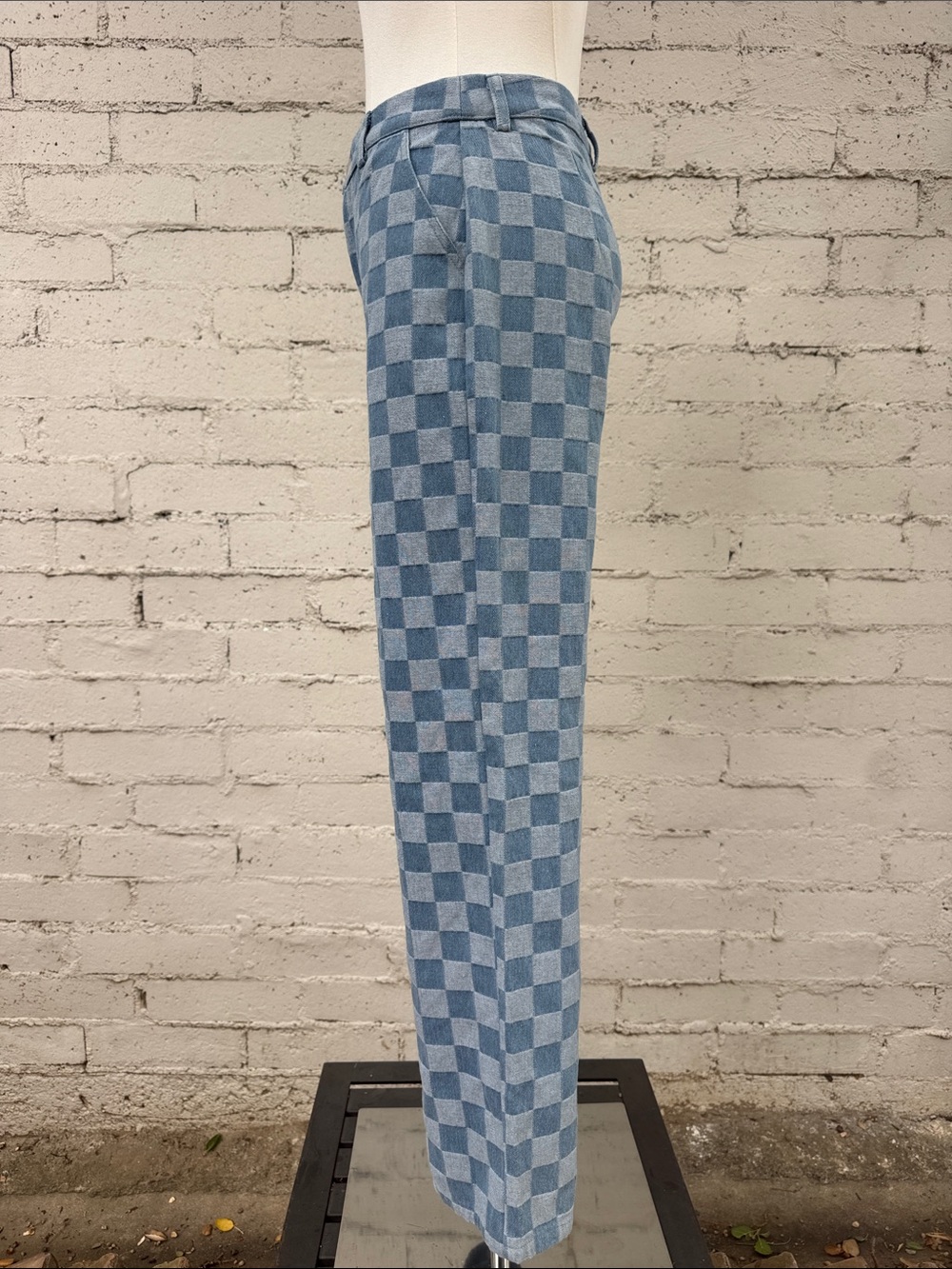 superdown Jules Checkered Jeans Blue Size XXS - Picture 8 of 13